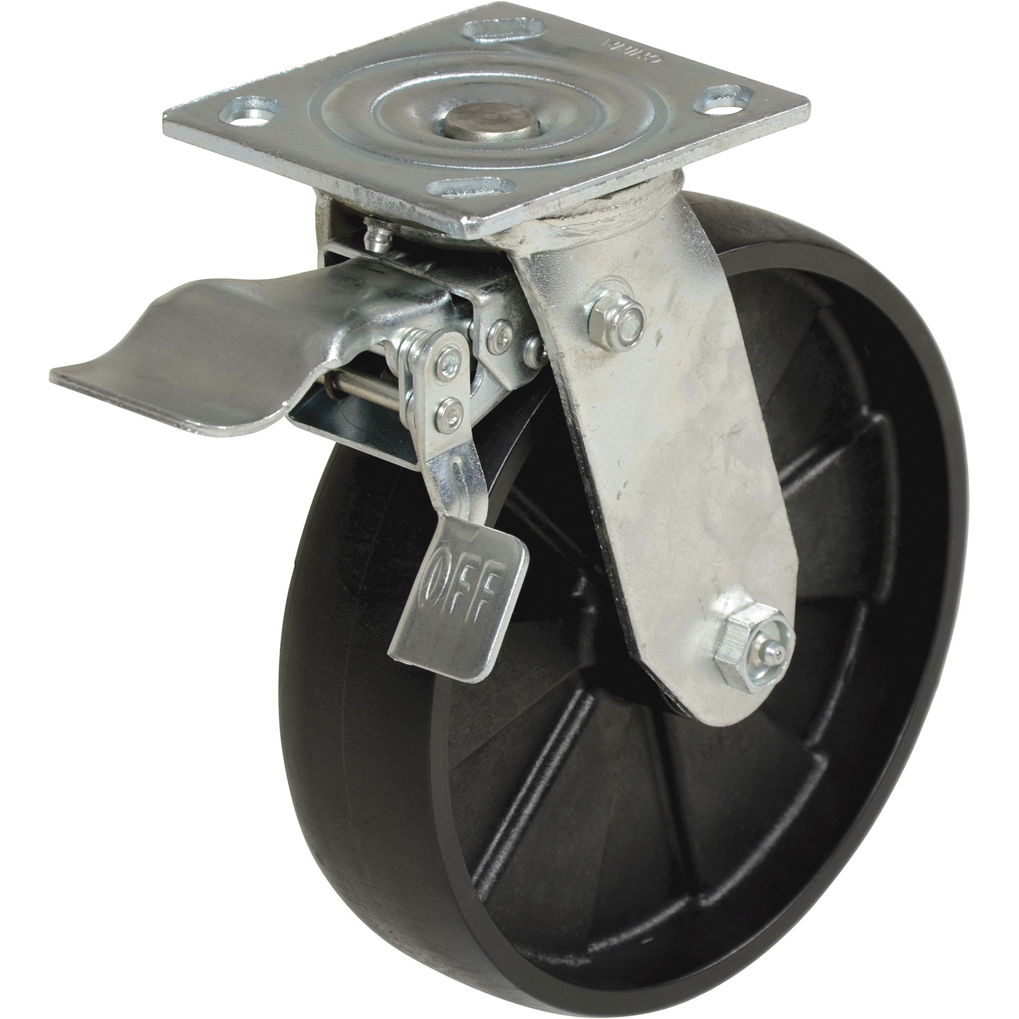 Vestil Phenolic Total Locking Swivel Caster Set - 8in. x 3in., 6000-Lb. to 8000-Lb. Capacity, Model# AHS-6/8-TLC